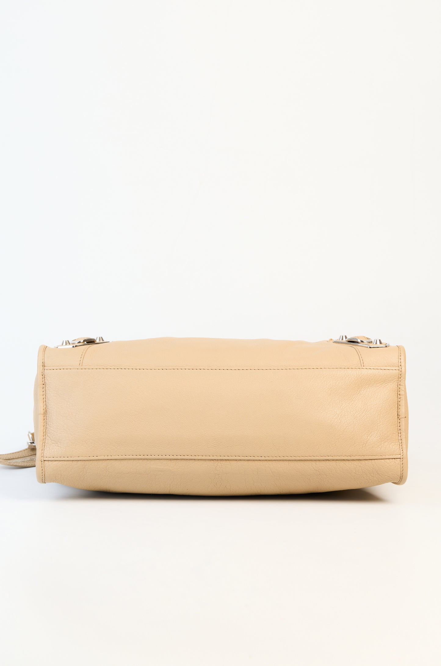 Balenciaga Beige Leather Metallic Edge City Medium Bag
