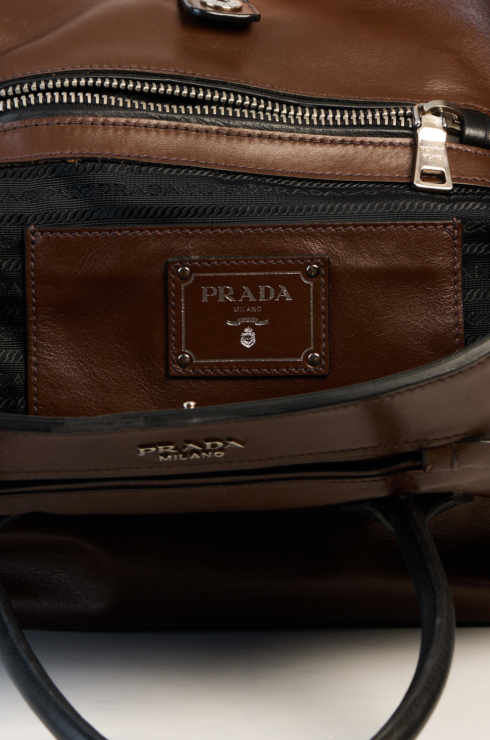 Prada Brown Leather Tote Bag