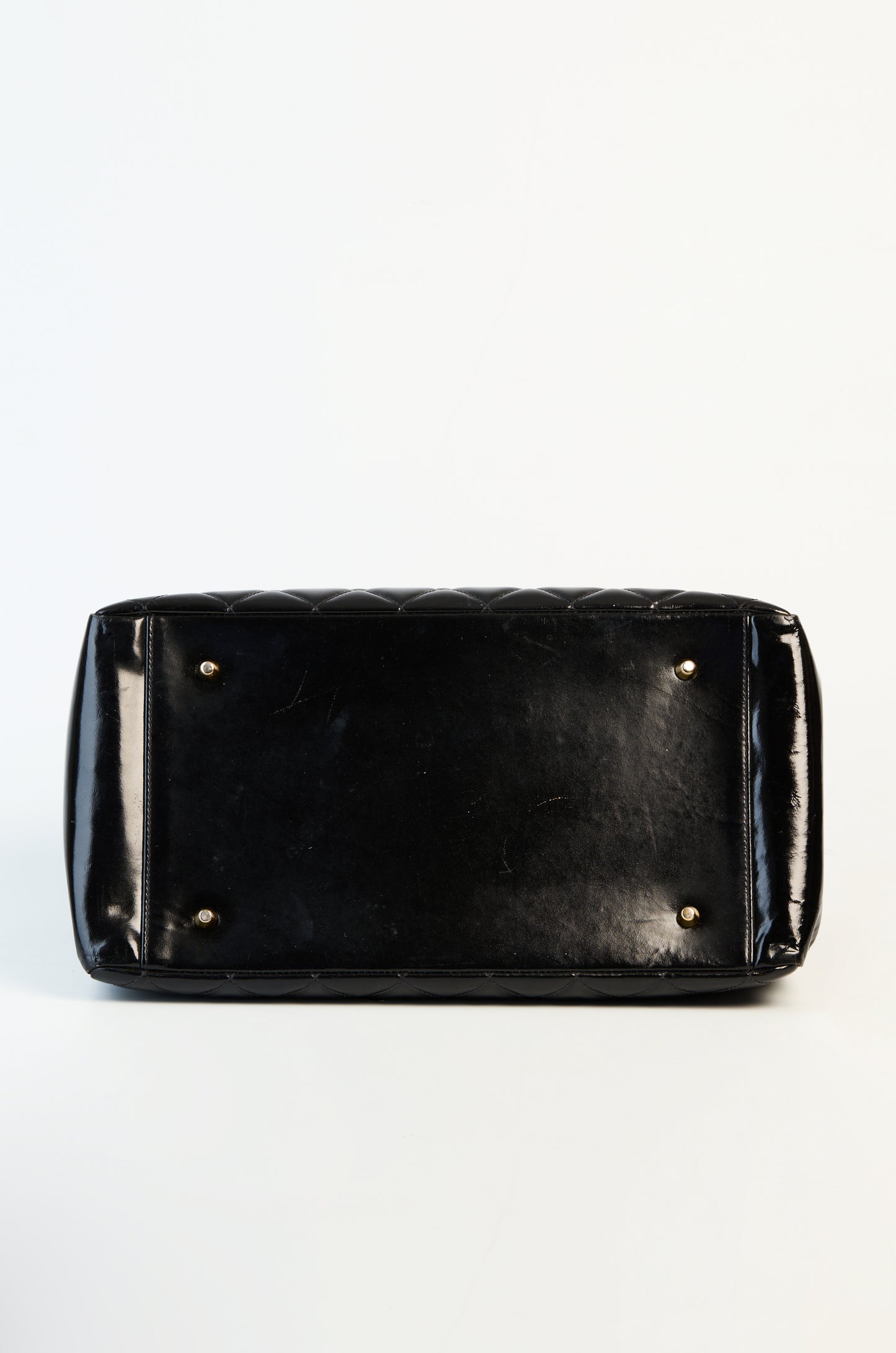 Chanel CC Matelassé Patent Leather Tote