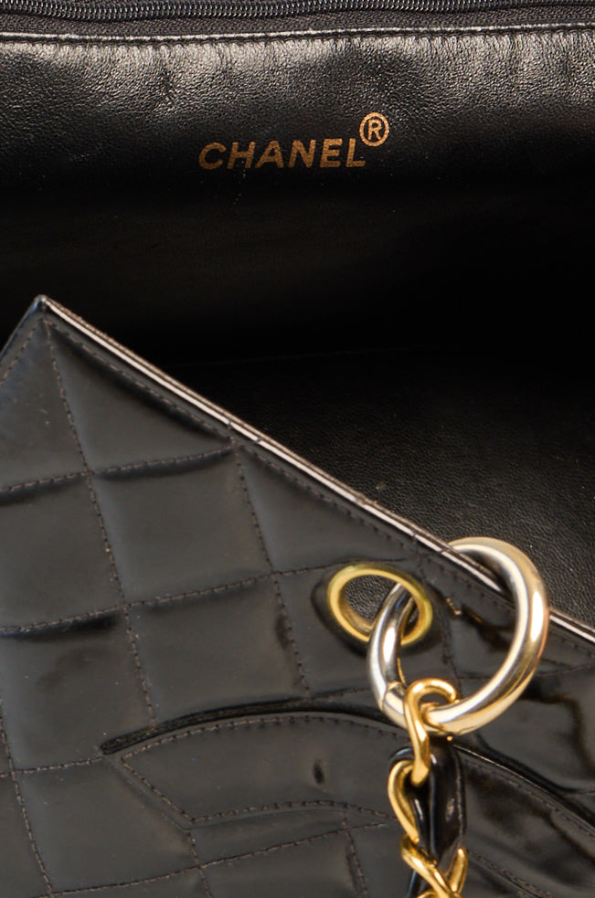 Chanel CC Matelassé Patent Leather Tote