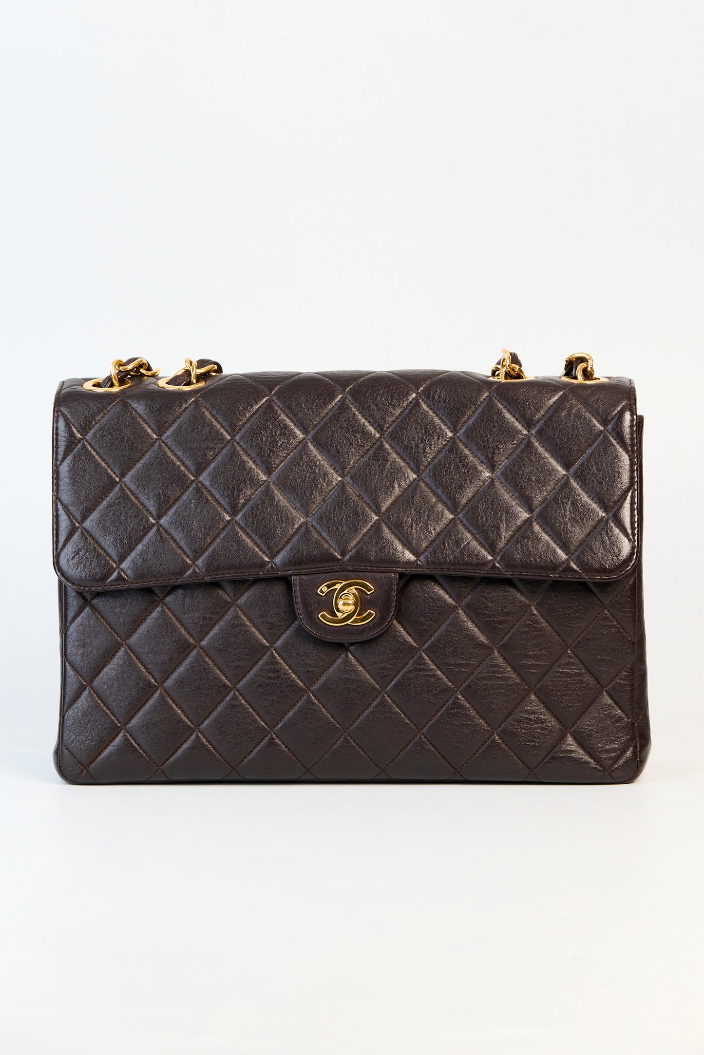Chanel Vintage Black Caviar Single Flap Jumbo