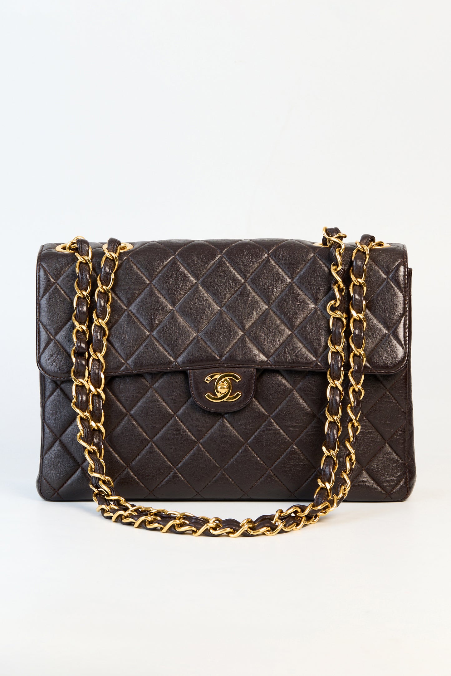 Chanel Vintage Black Caviar Single Flap Jumbo