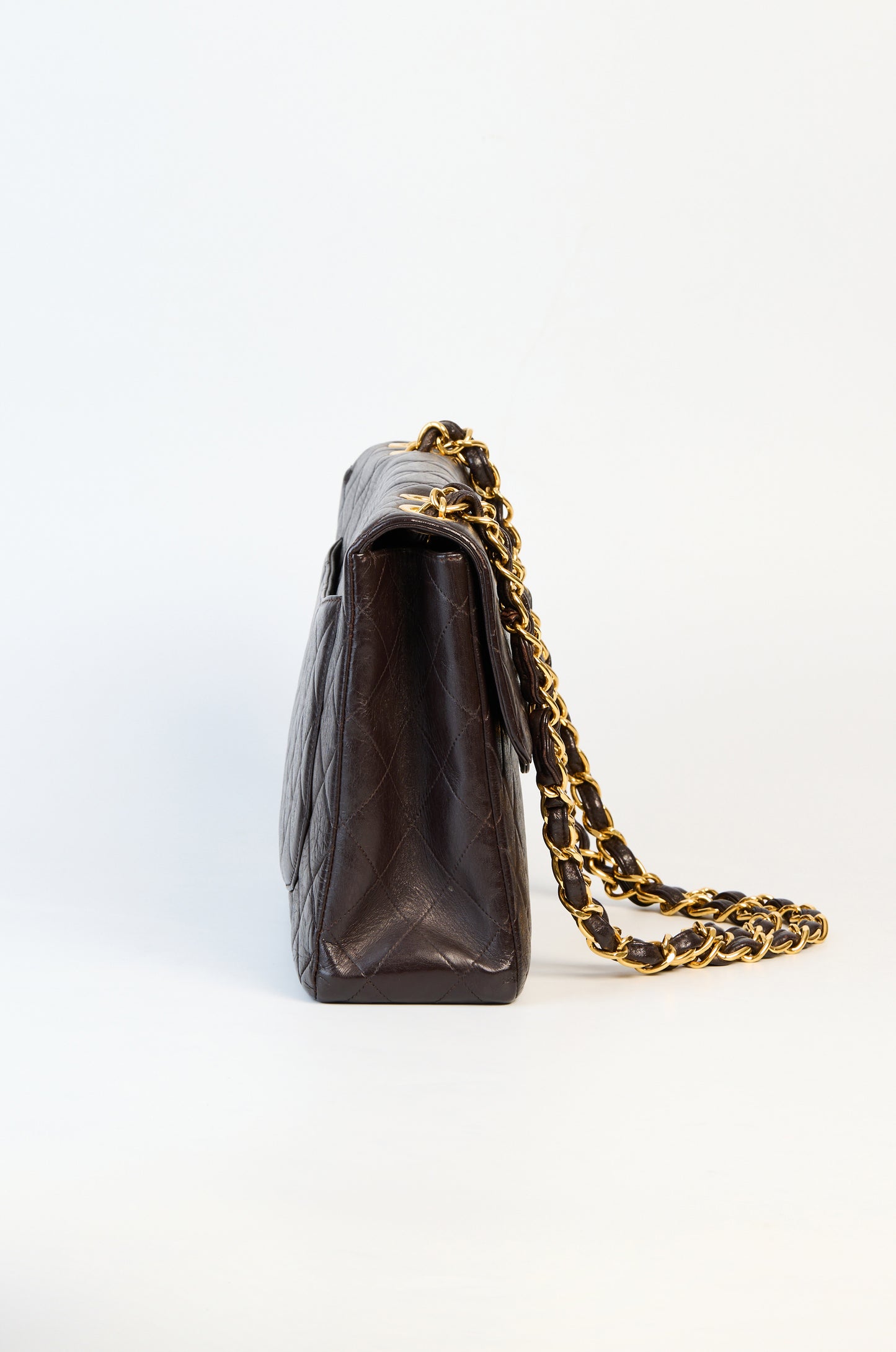 Chanel Vintage Black Caviar Single Flap Jumbo