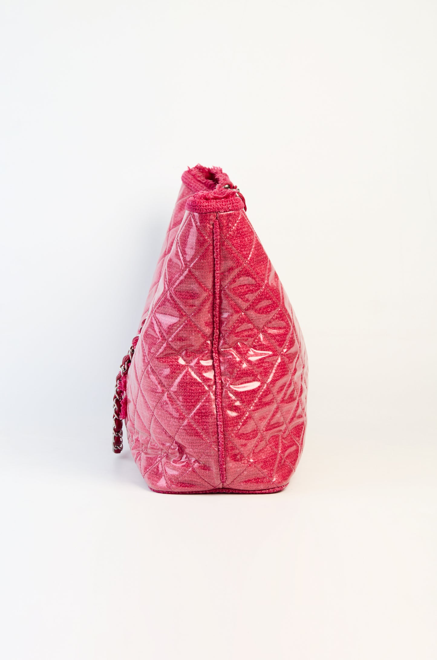 Chanel Patent Toile Tote Bag Pink