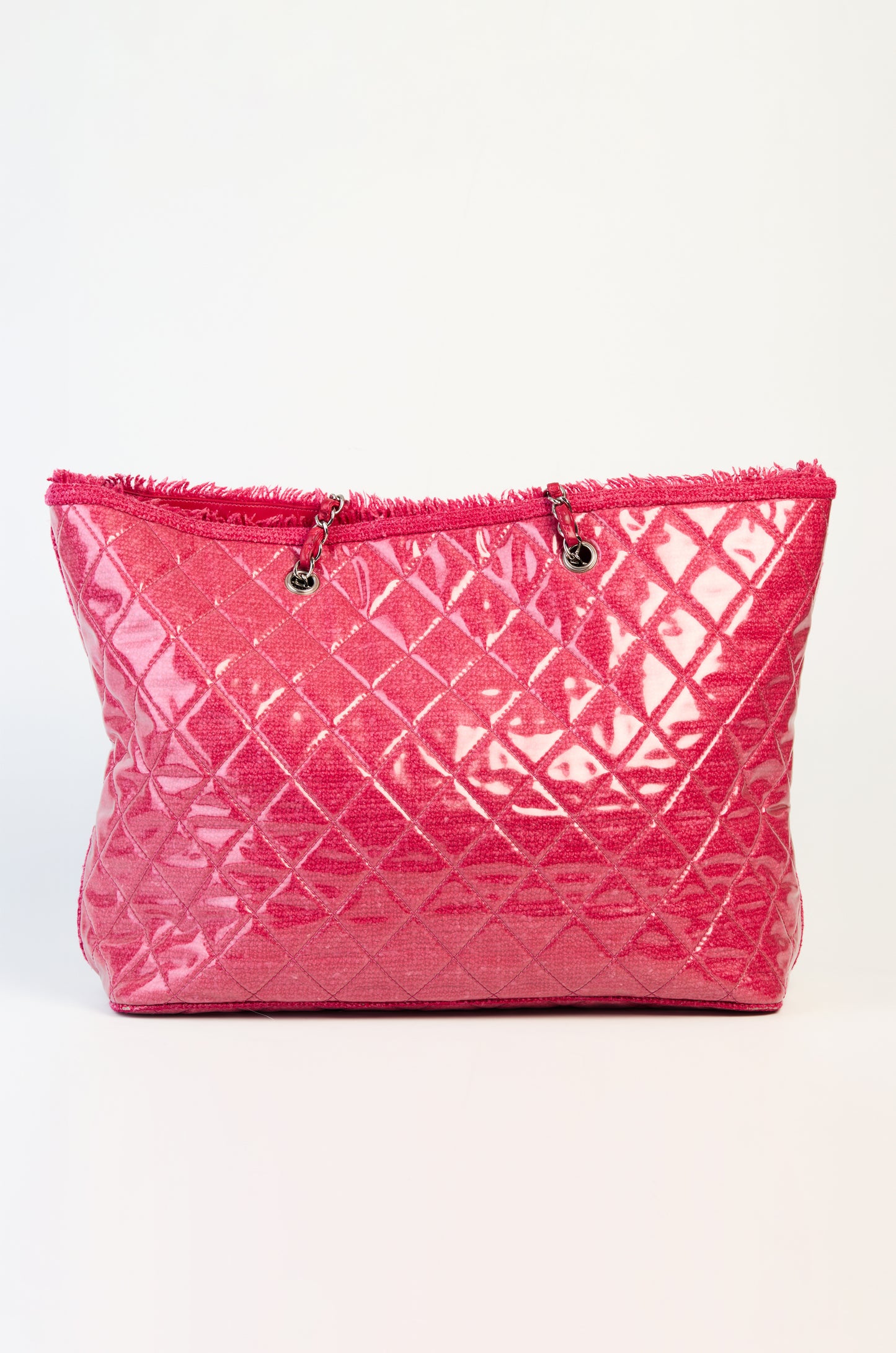Chanel Patent Toile Tote Bag Pink