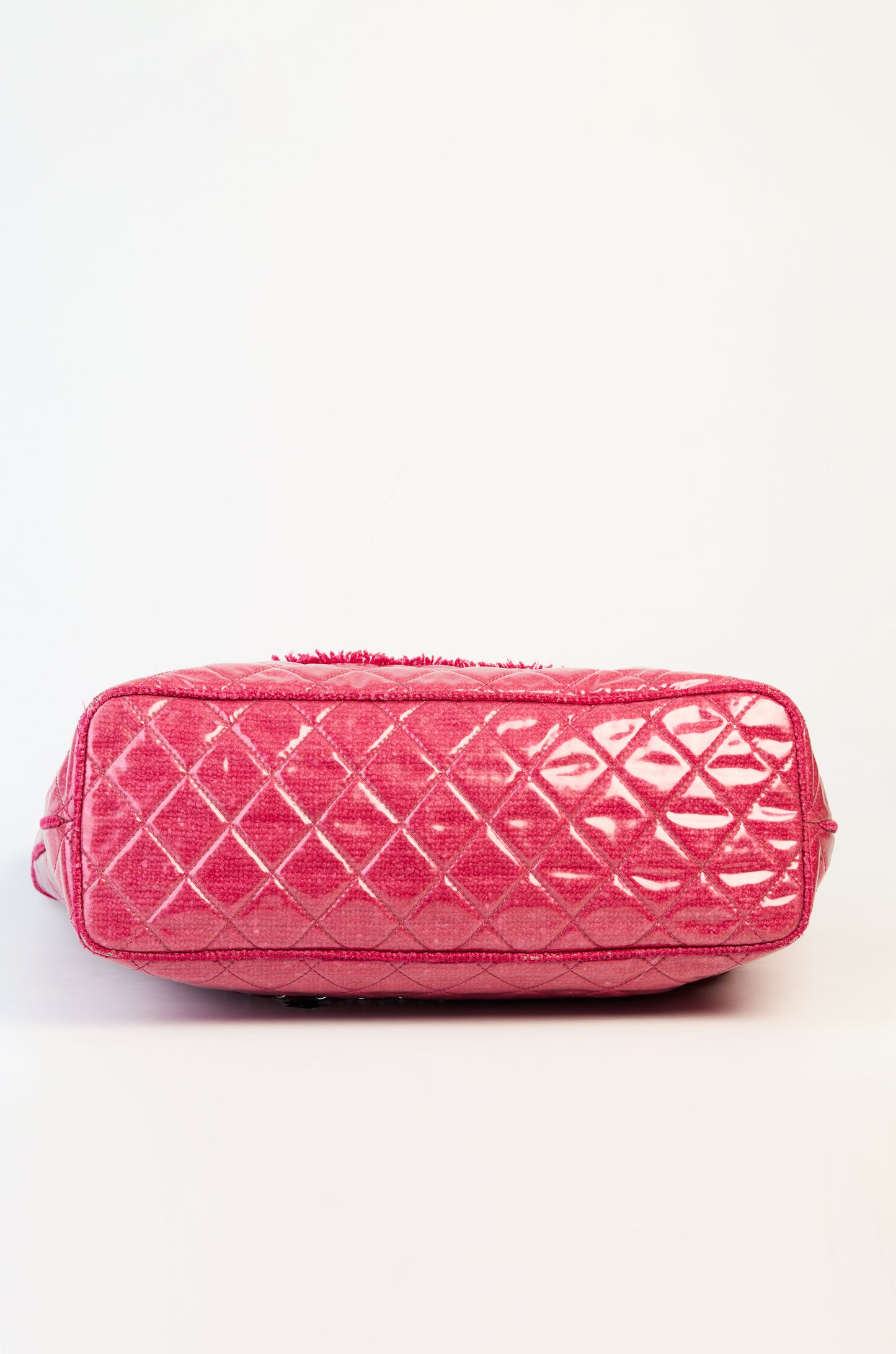 Chanel Patent Toile Tote Bag Pink
