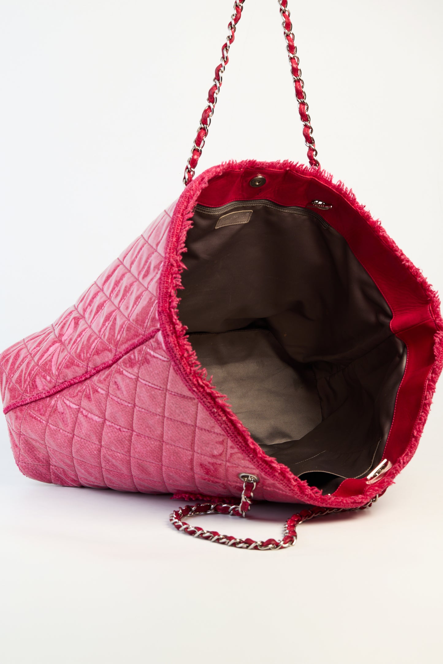Chanel Patent Toile Tote Bag Pink