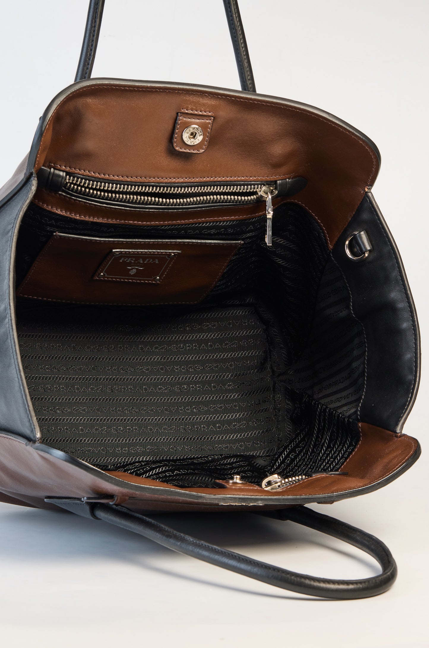 Prada Brown Leather Tote Bag