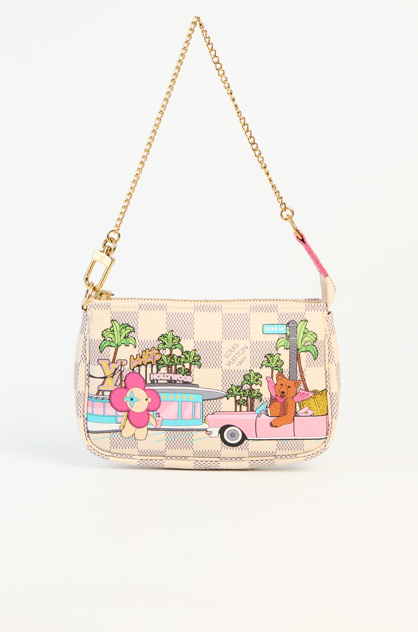 Louis Vuitton Limited Edition Damier Azur Christmas Animation Roller Coaster Mini Accessories Pochette