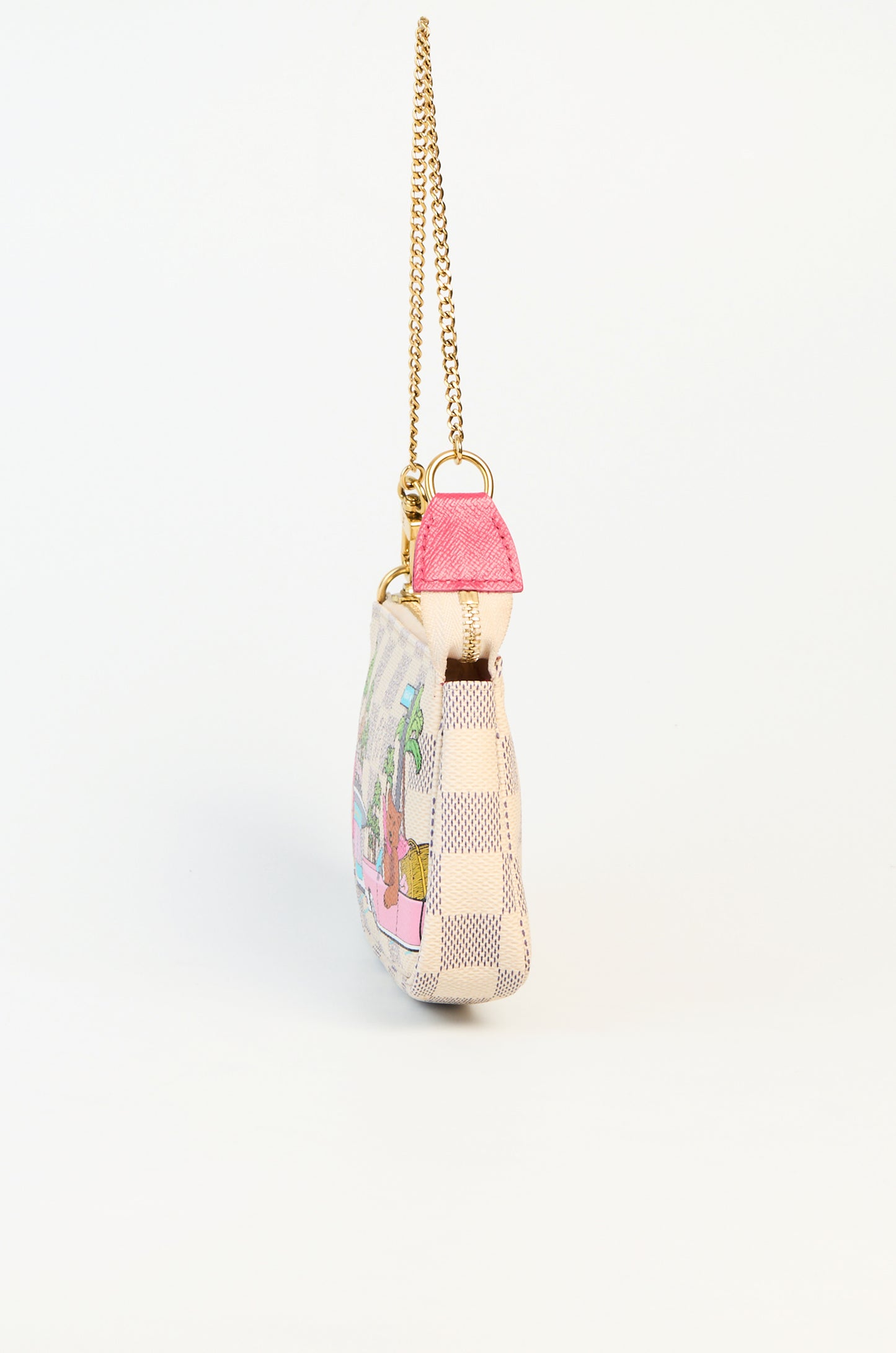 Louis Vuitton Limited Edition Damier Azur Christmas Animation Roller Coaster Mini Accessories Pochette
