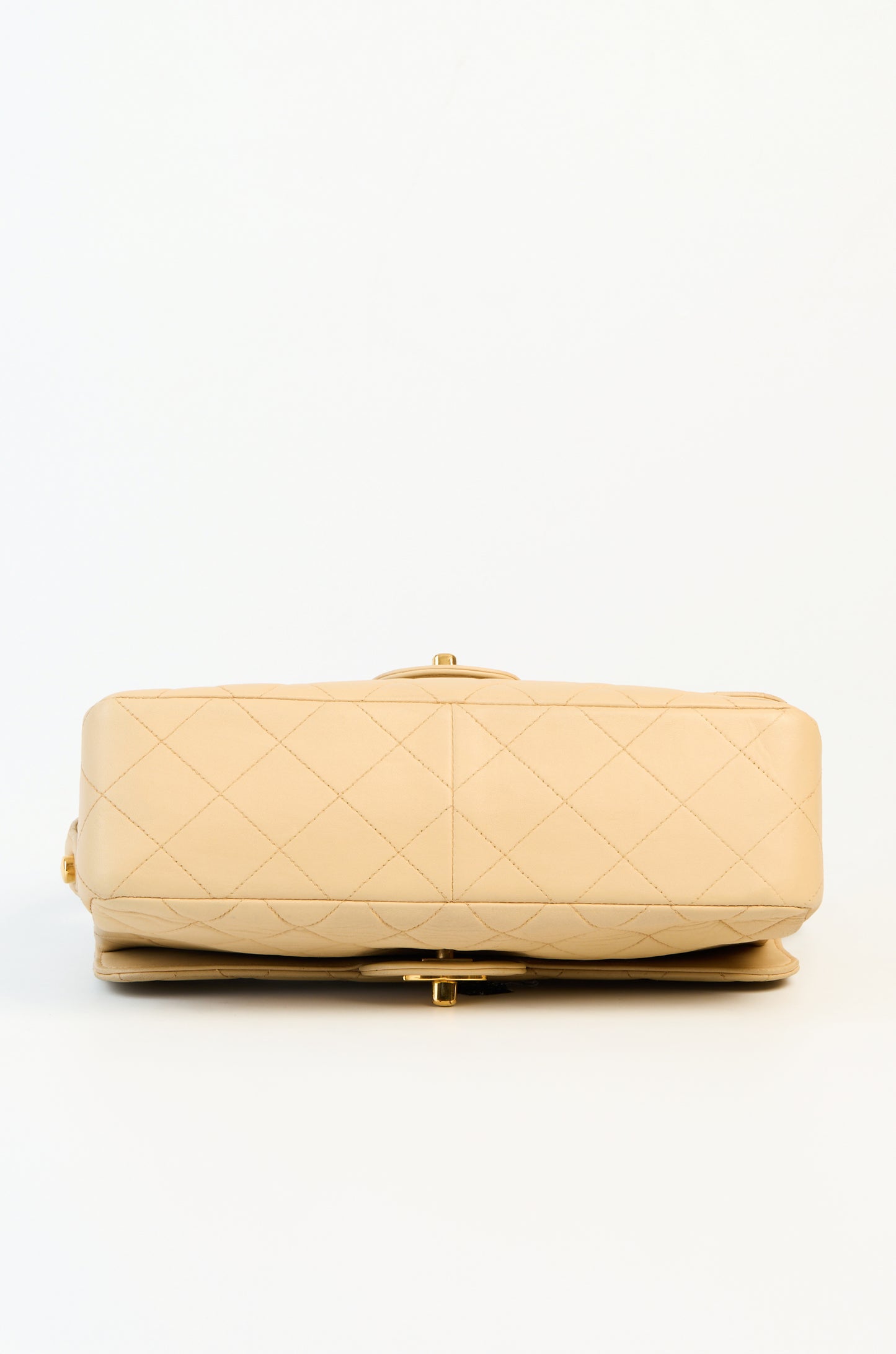 Chanel Quilted Lambskin Double Sided Flap Bag Beige