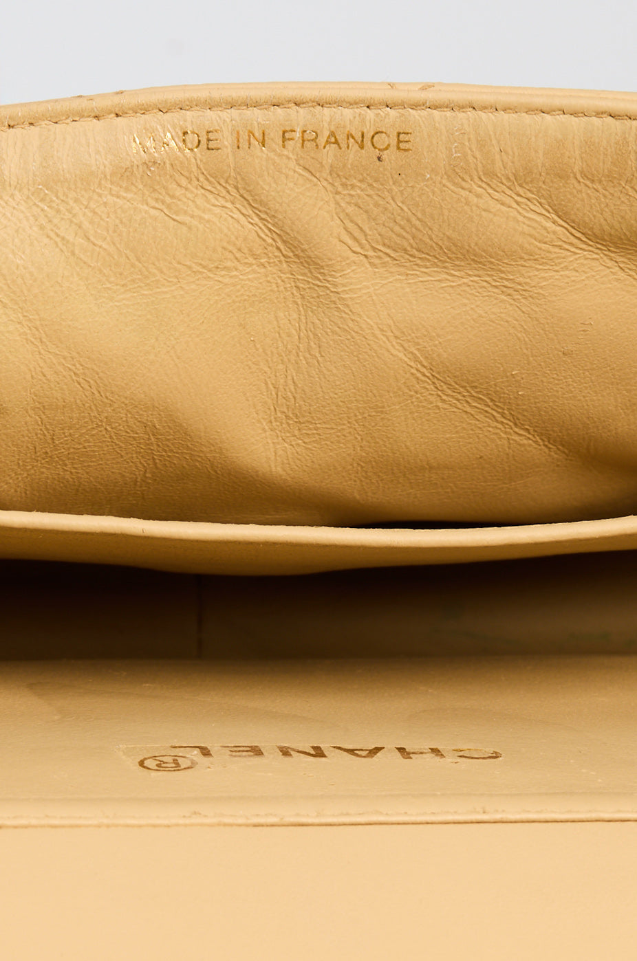 Chanel Quilted Lambskin Double Sided Flap Bag Beige