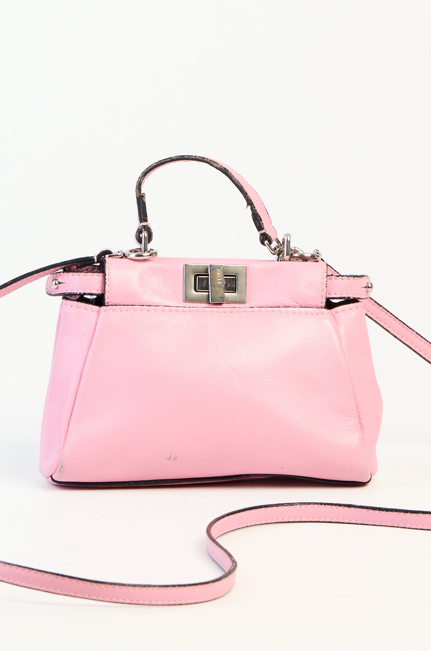 Fendi Pink Nappa Leather Micro Peekaboo Bag