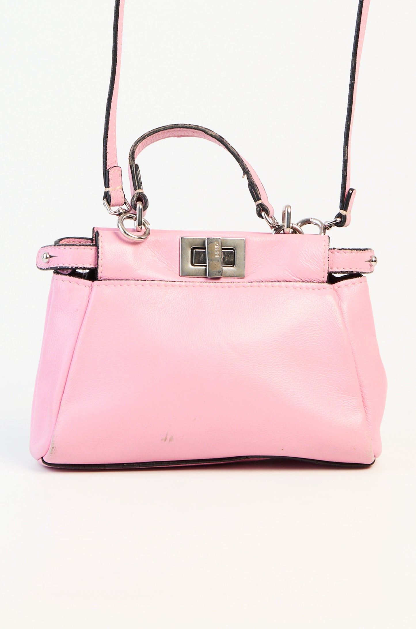 Fendi Pink Nappa Leather Micro Peekaboo Bag