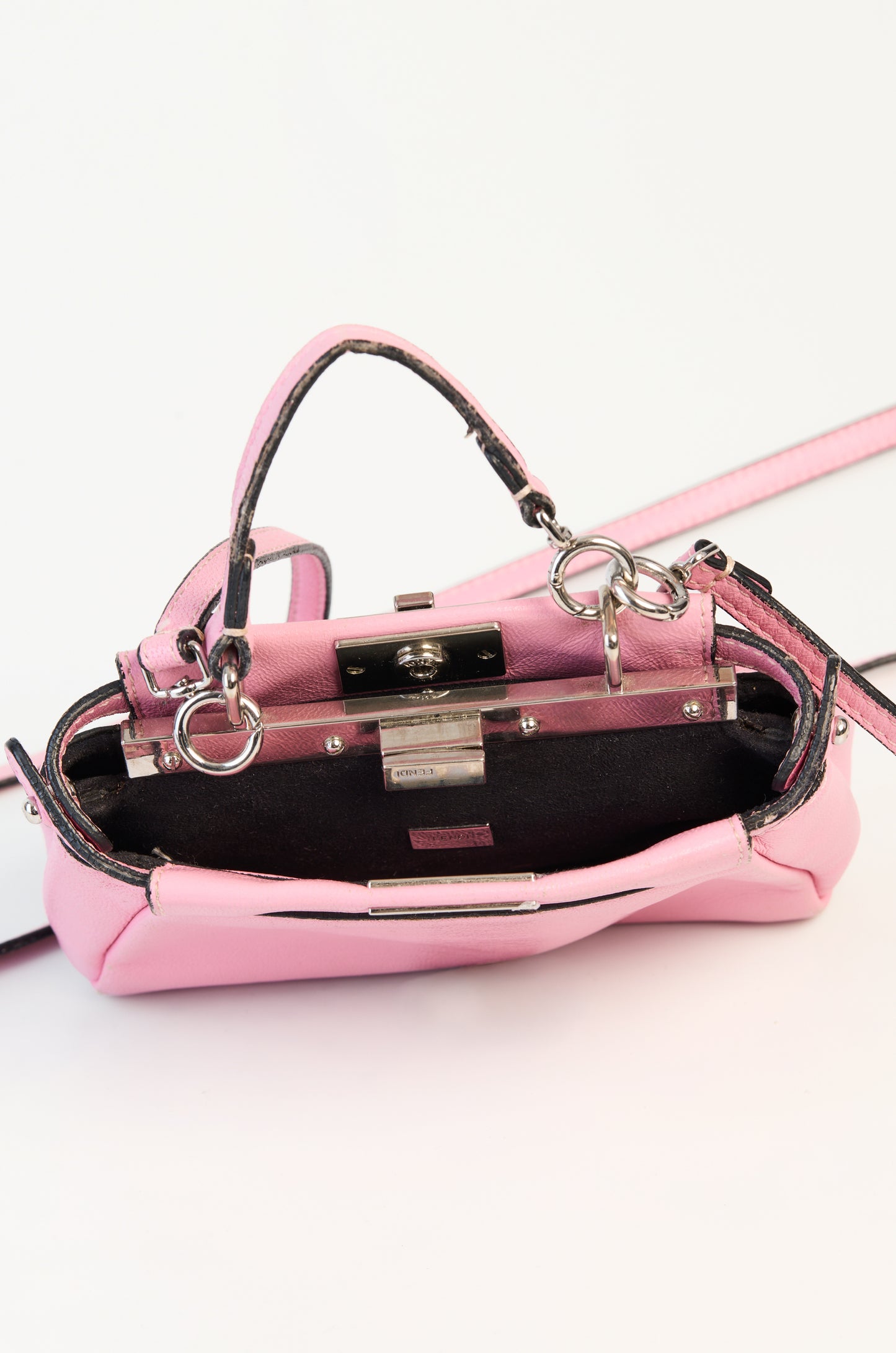 Fendi Pink Nappa Leather Micro Peekaboo Bag