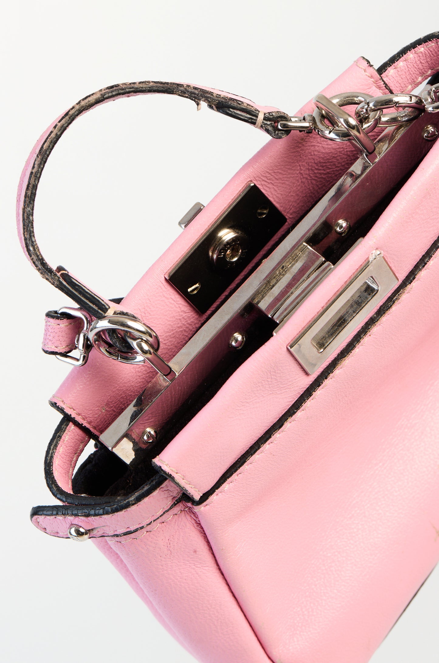 Fendi Pink Nappa Leather Micro Peekaboo Bag