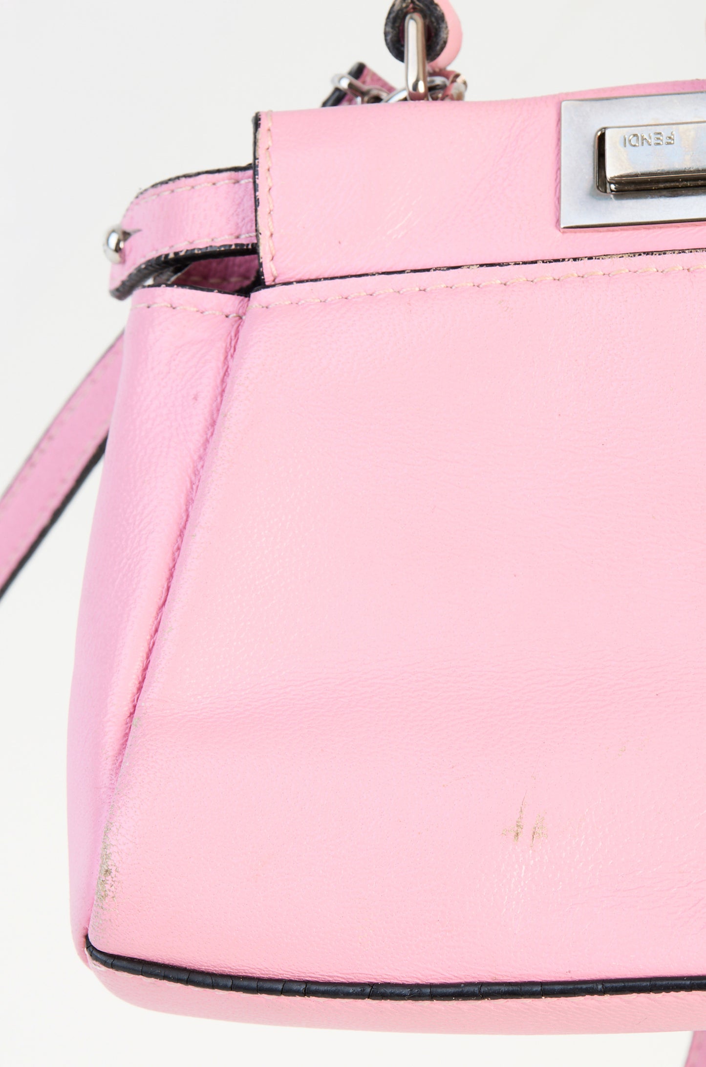 Fendi Pink Nappa Leather Micro Peekaboo Bag