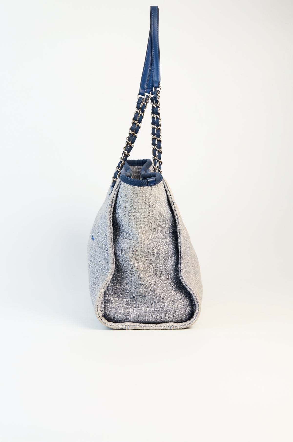 Chanel Blue Tweed Medium Deauville Shopper Tote