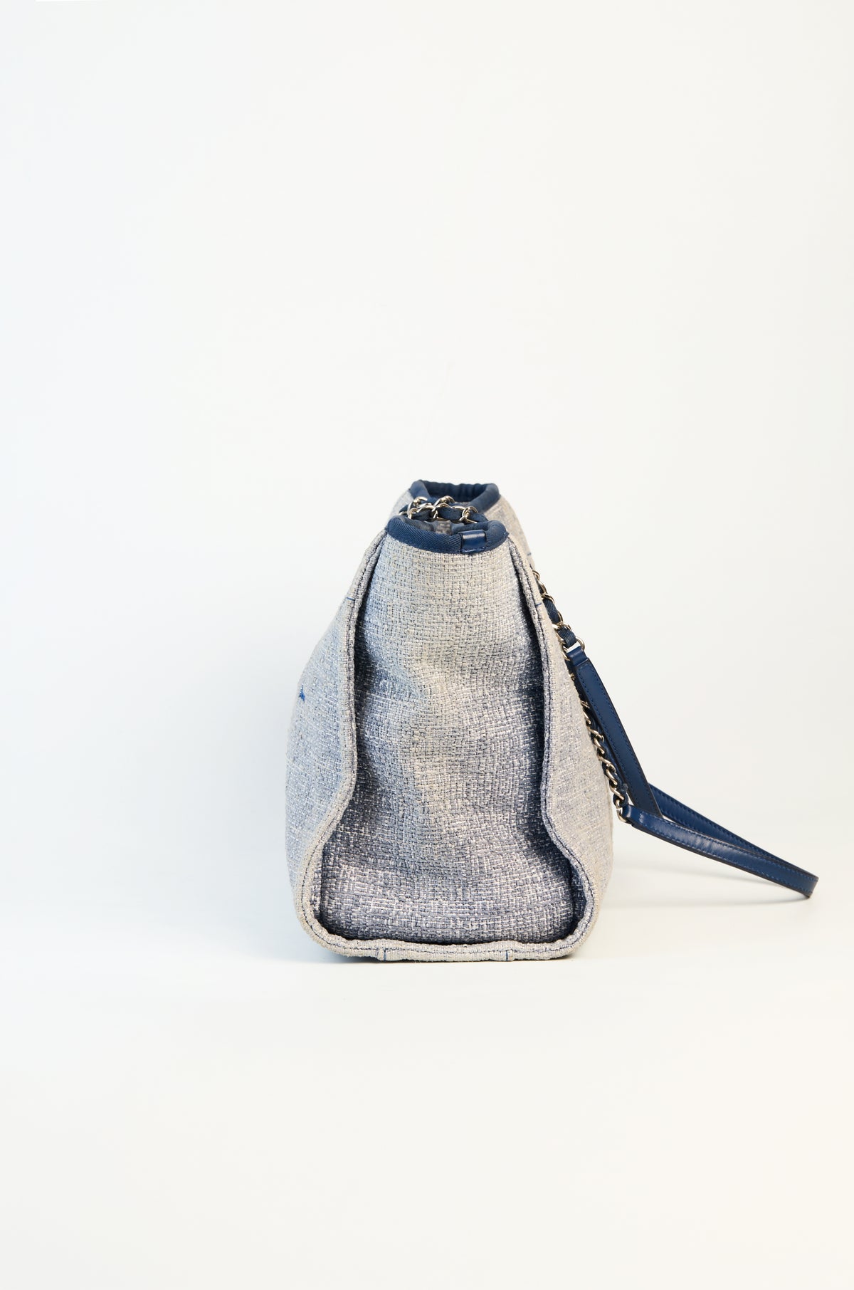 Chanel Blue Tweed Medium Deauville Shopper Tote