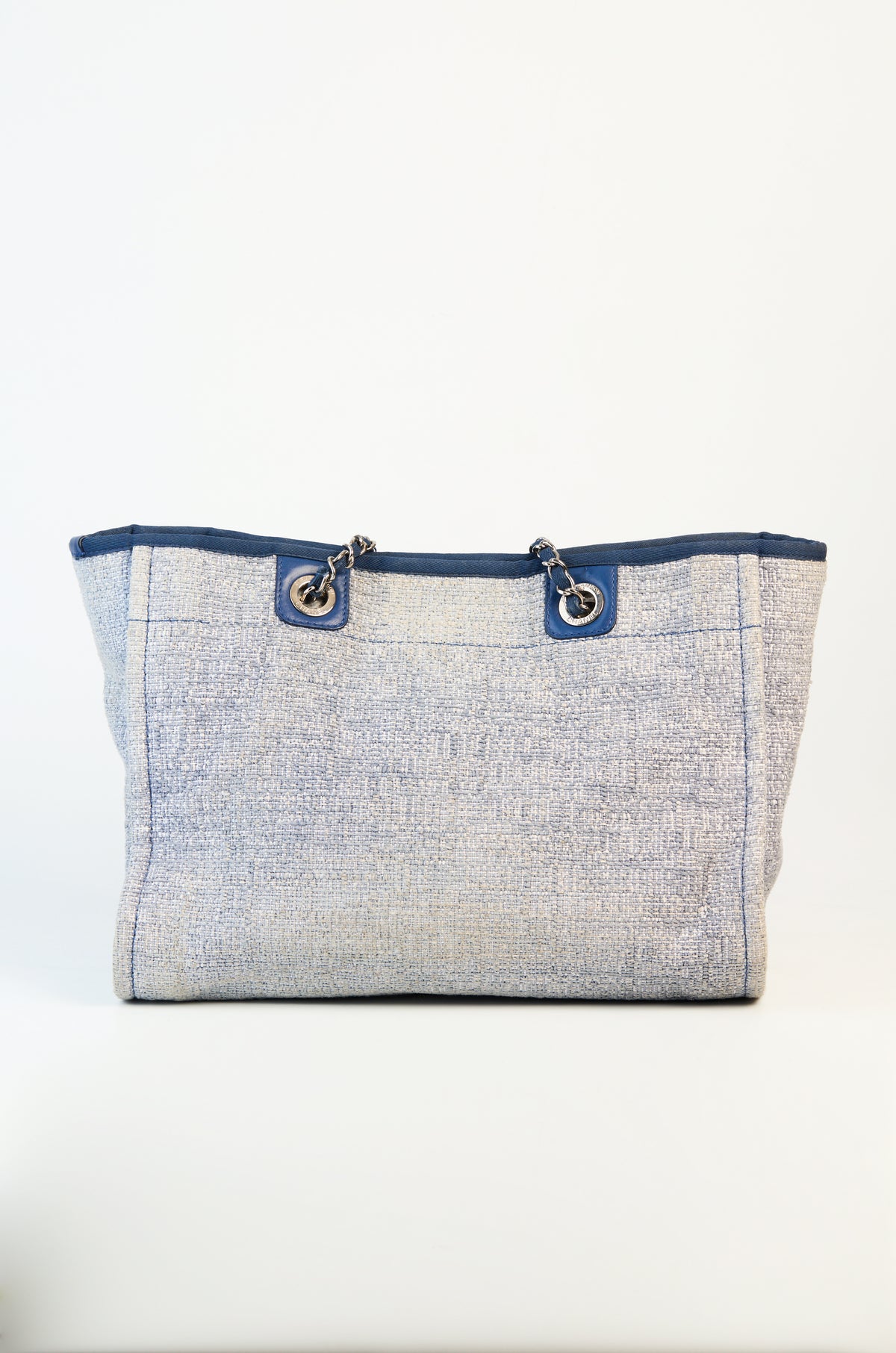 Chanel Blue Tweed Medium Deauville Shopper Tote