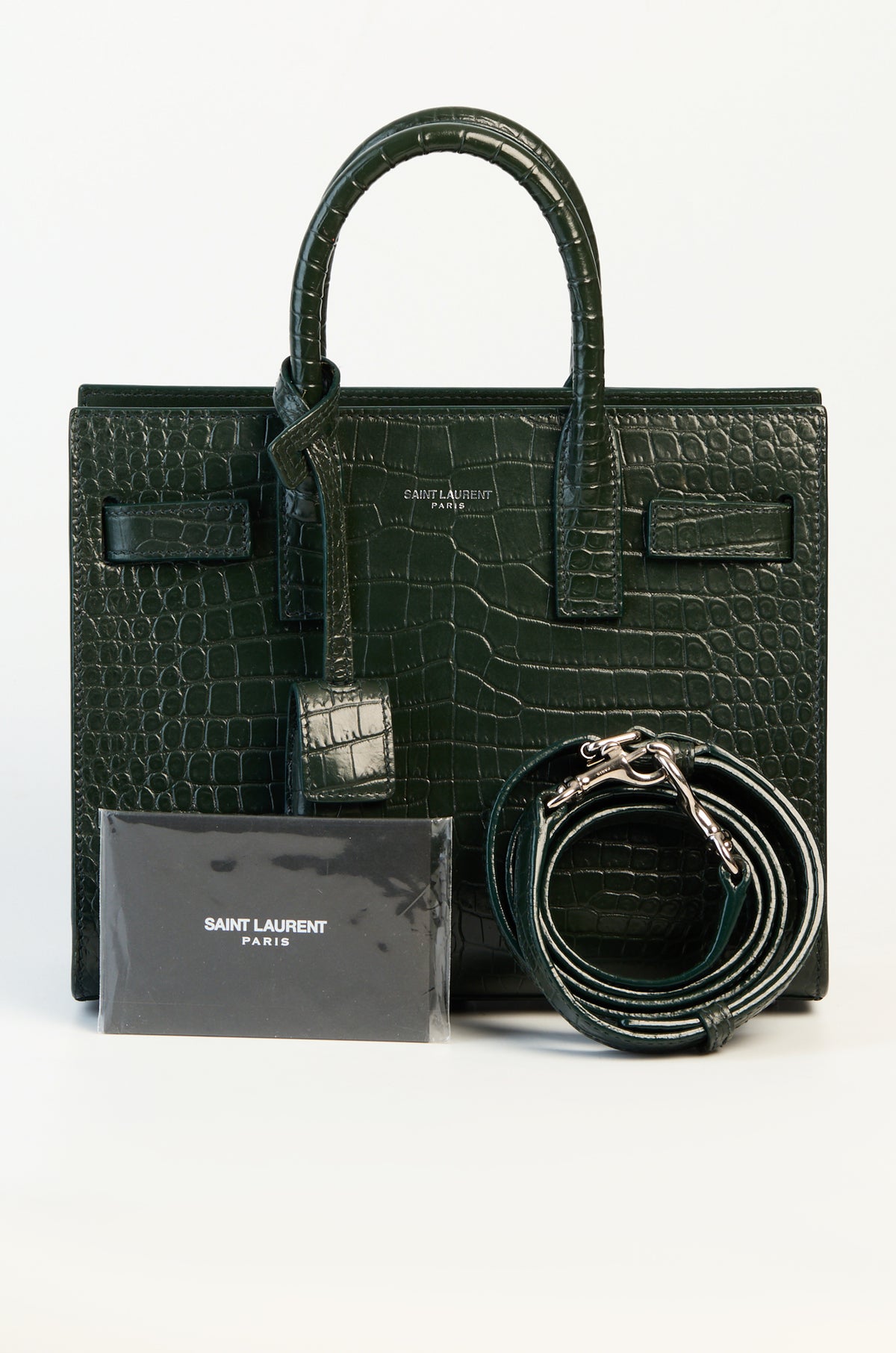 Saint Laurent / YSL Sac de Jour Croco Embossed Nano Bag
