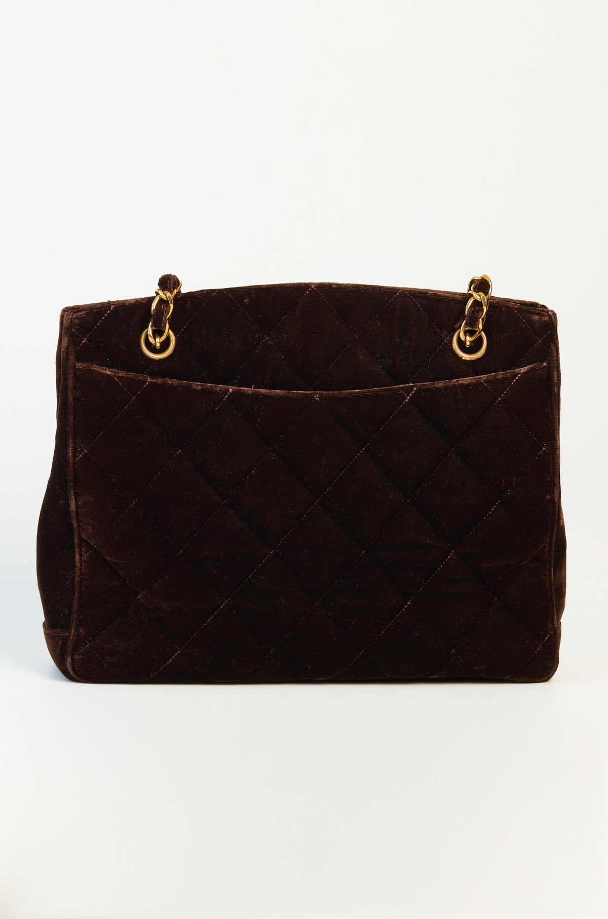 Chanel Vintage Brown Quilted Chain Tote