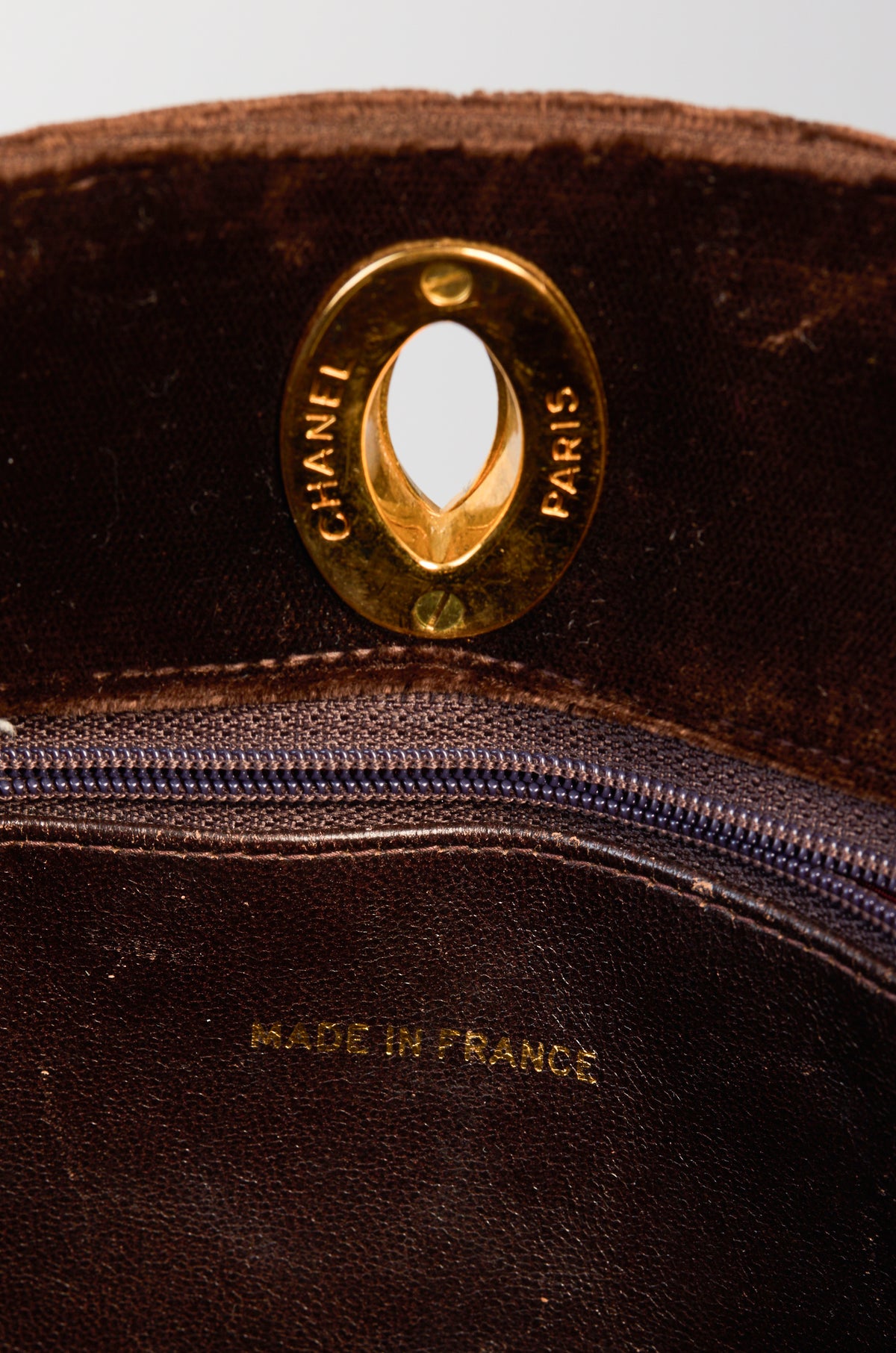 Chanel Vintage Brown Quilted Chain Tote