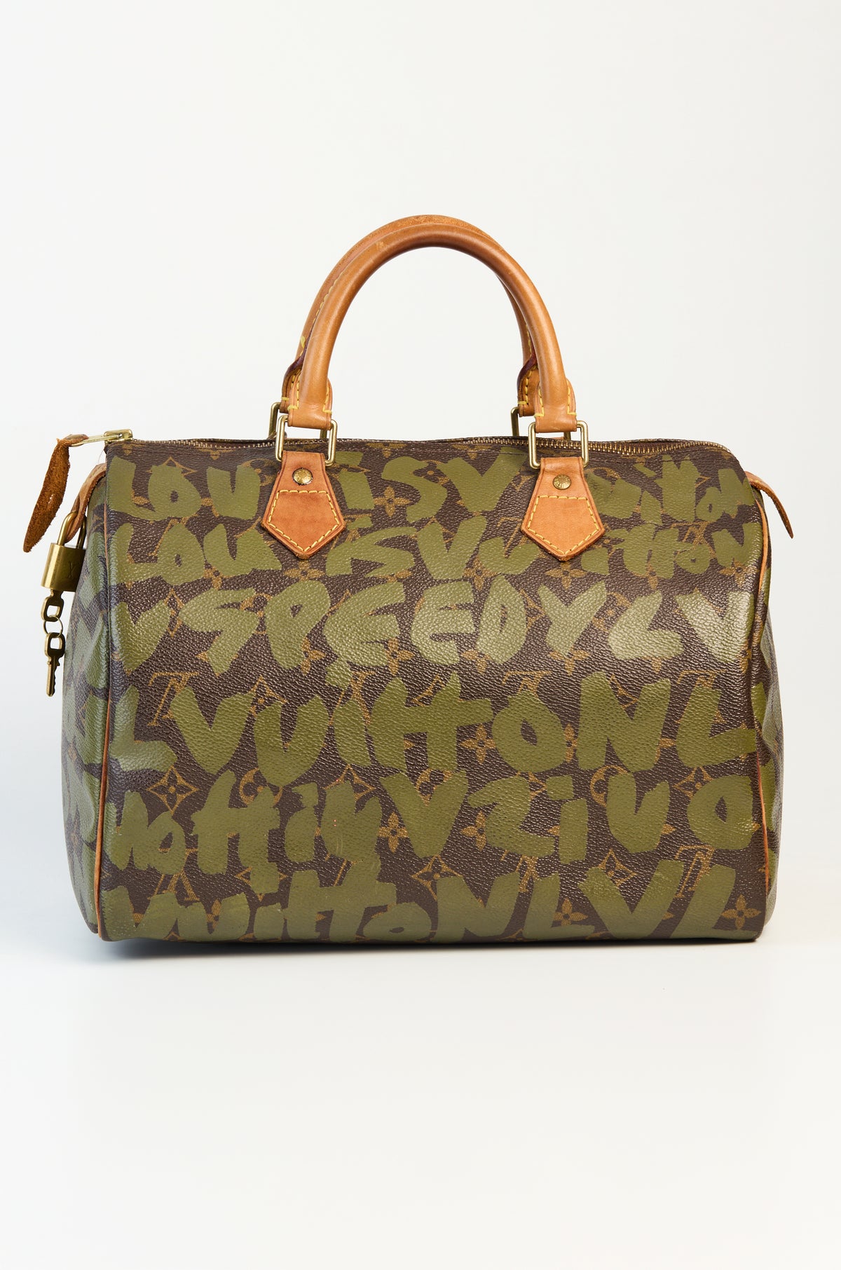 Louis Vuitton Limited Edition Khaki Graffiti Sprouse Speedy 30