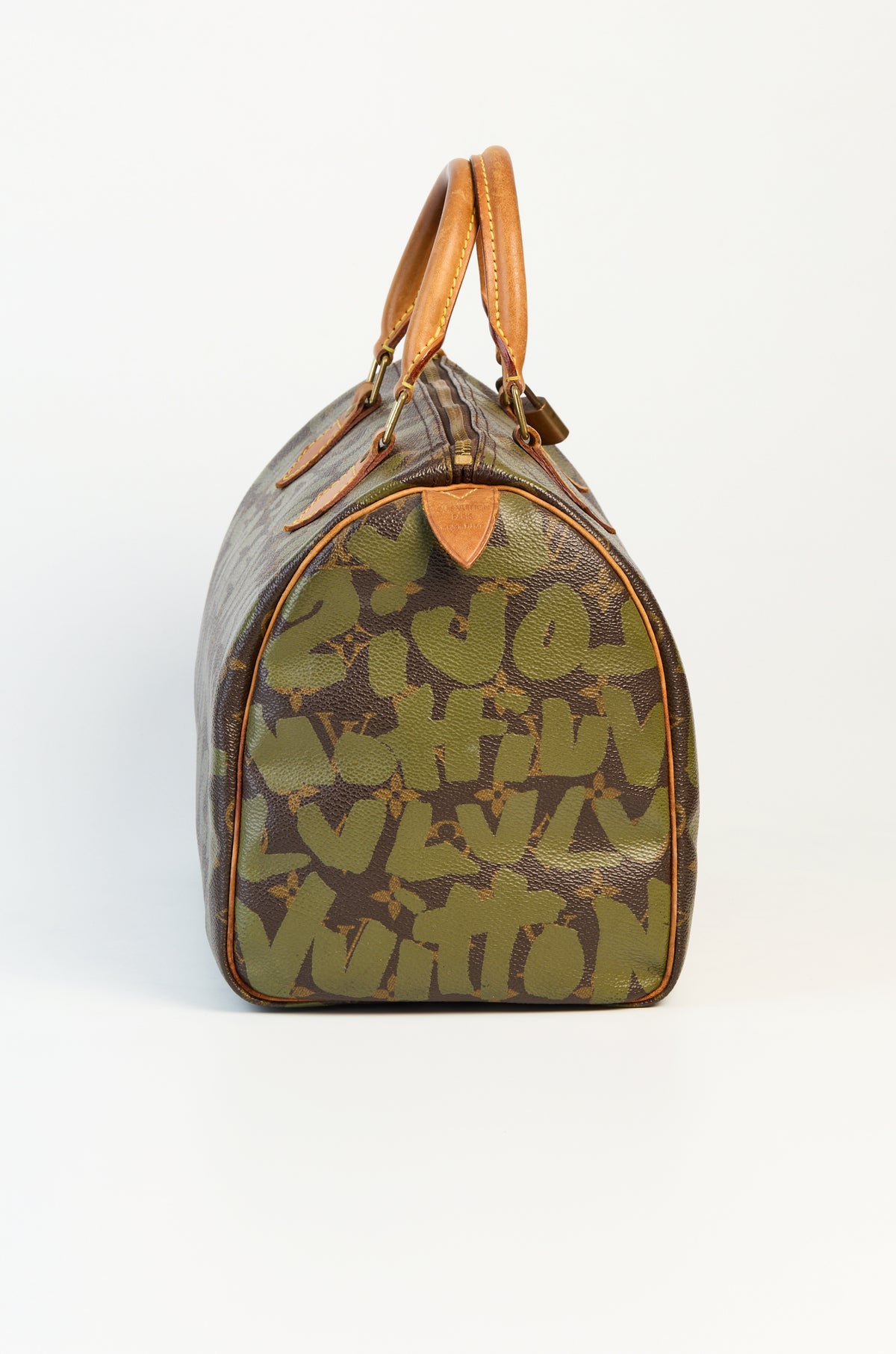 Louis Vuitton Limited Edition Khaki Graffiti Sprouse Speedy 30