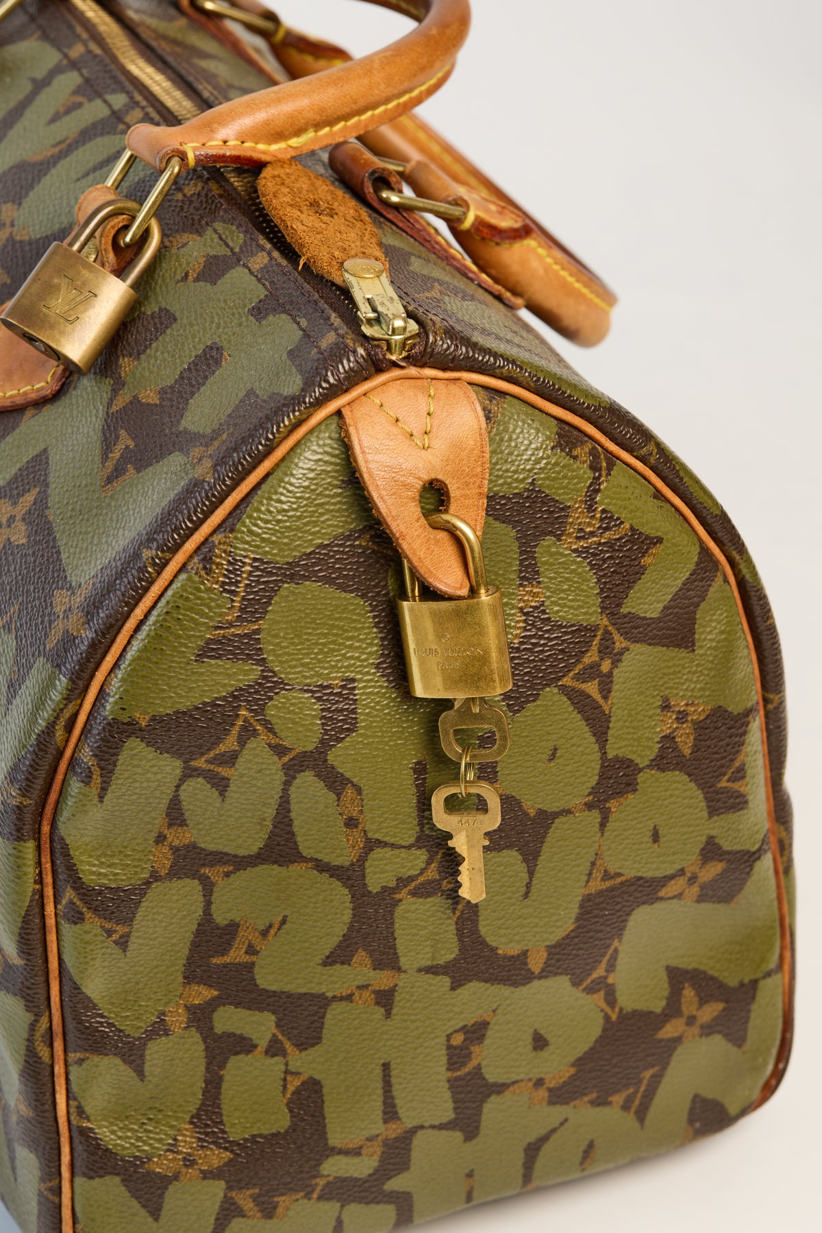 Louis Vuitton Limited Edition Khaki Graffiti Sprouse Speedy 30