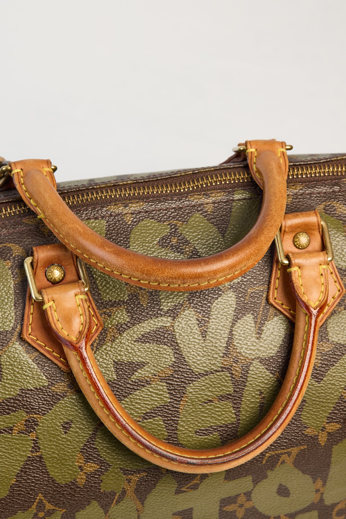 Louis Vuitton Limited Edition Khaki Graffiti Sprouse Speedy 30