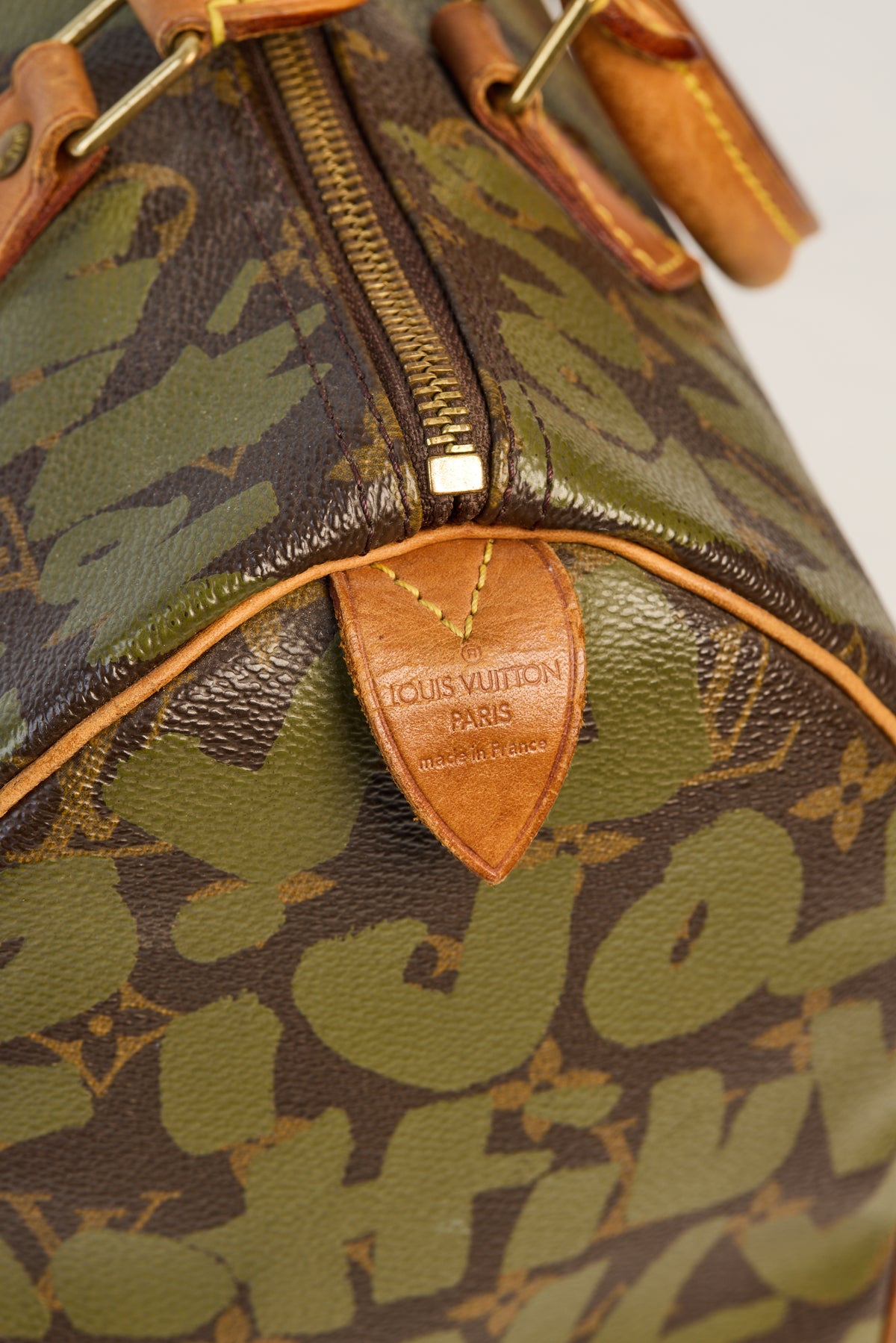 Louis Vuitton Limited Edition Khaki Graffiti Sprouse Speedy 30