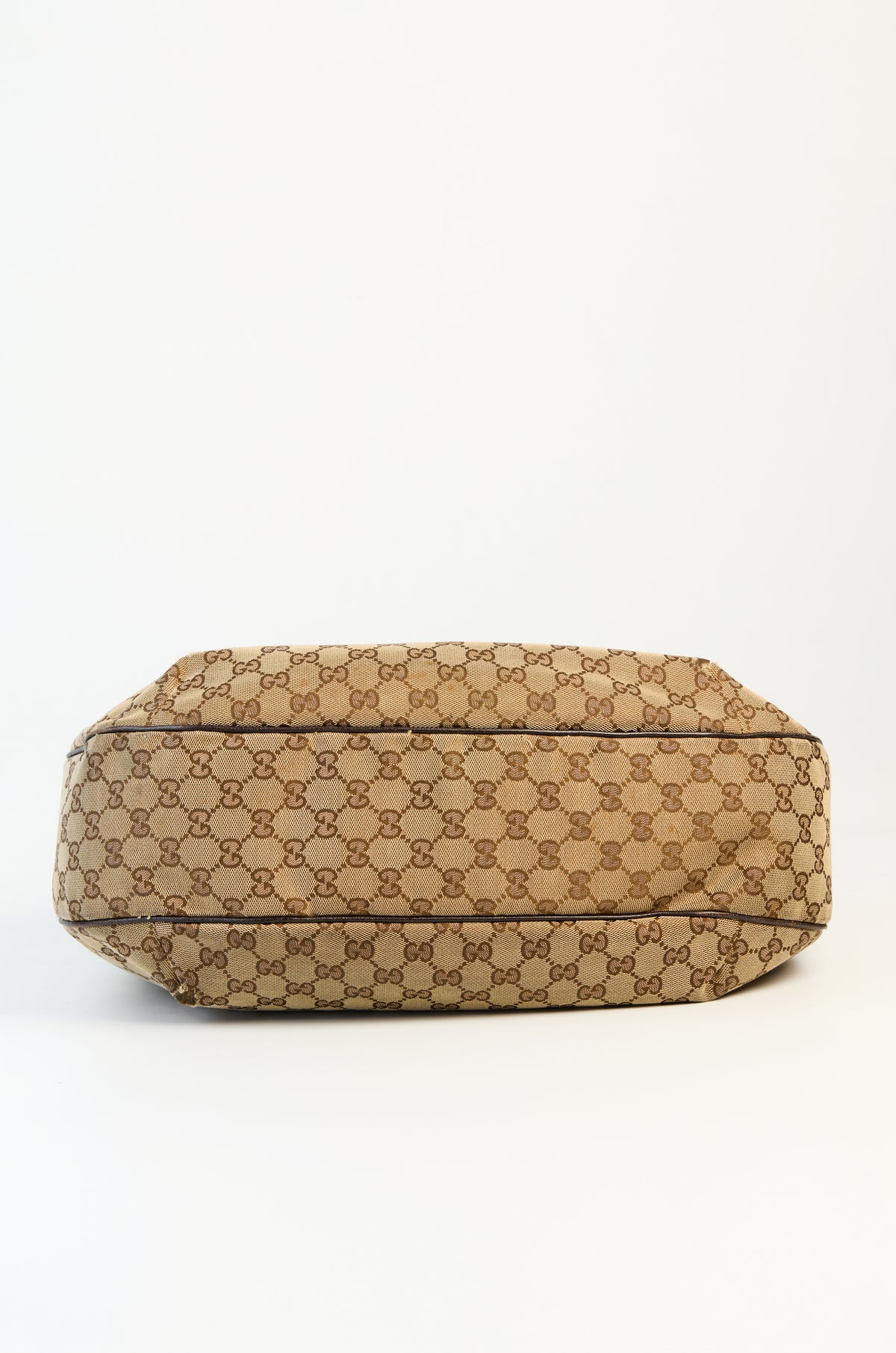 Gucci Beige/Ebony GG Canvas New Web Hobo Bag