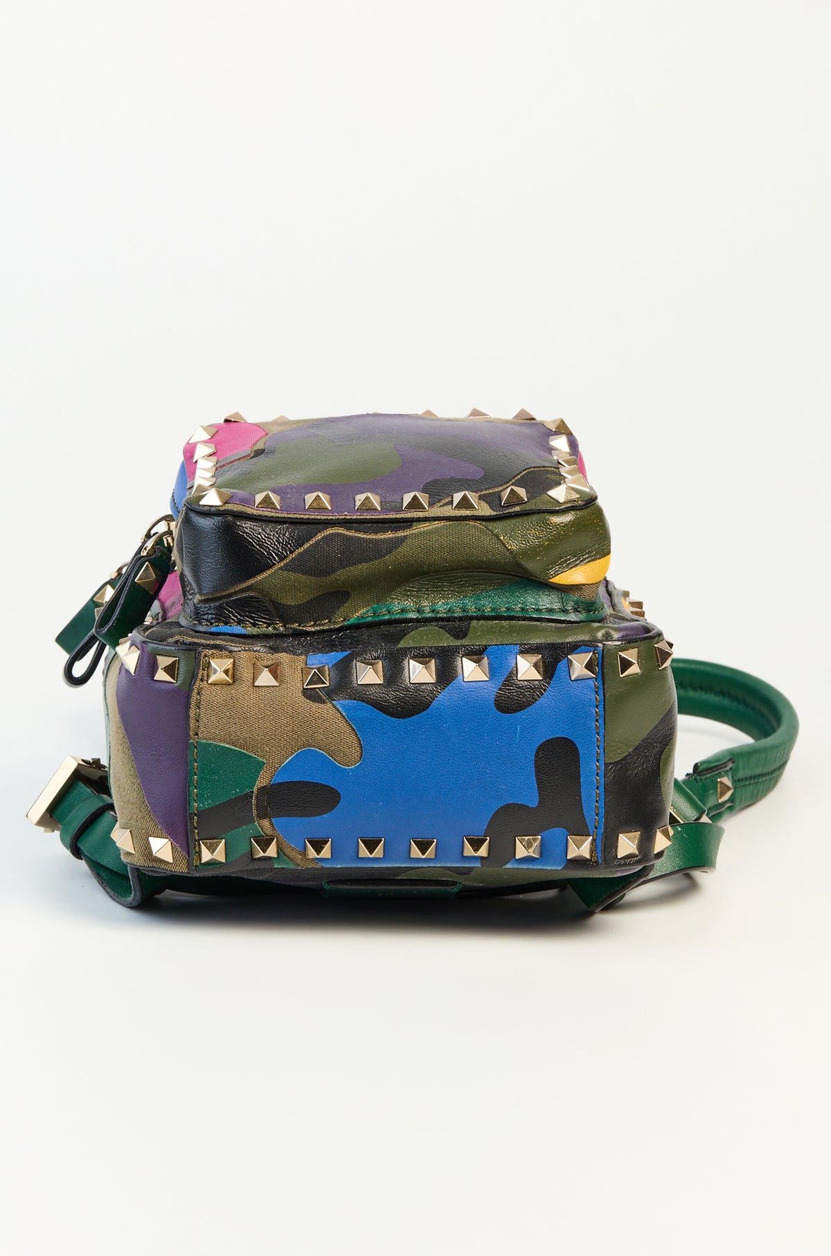 Valentino Garavani Rockstud Camo Leather &amp; Canvas Mini Backpack