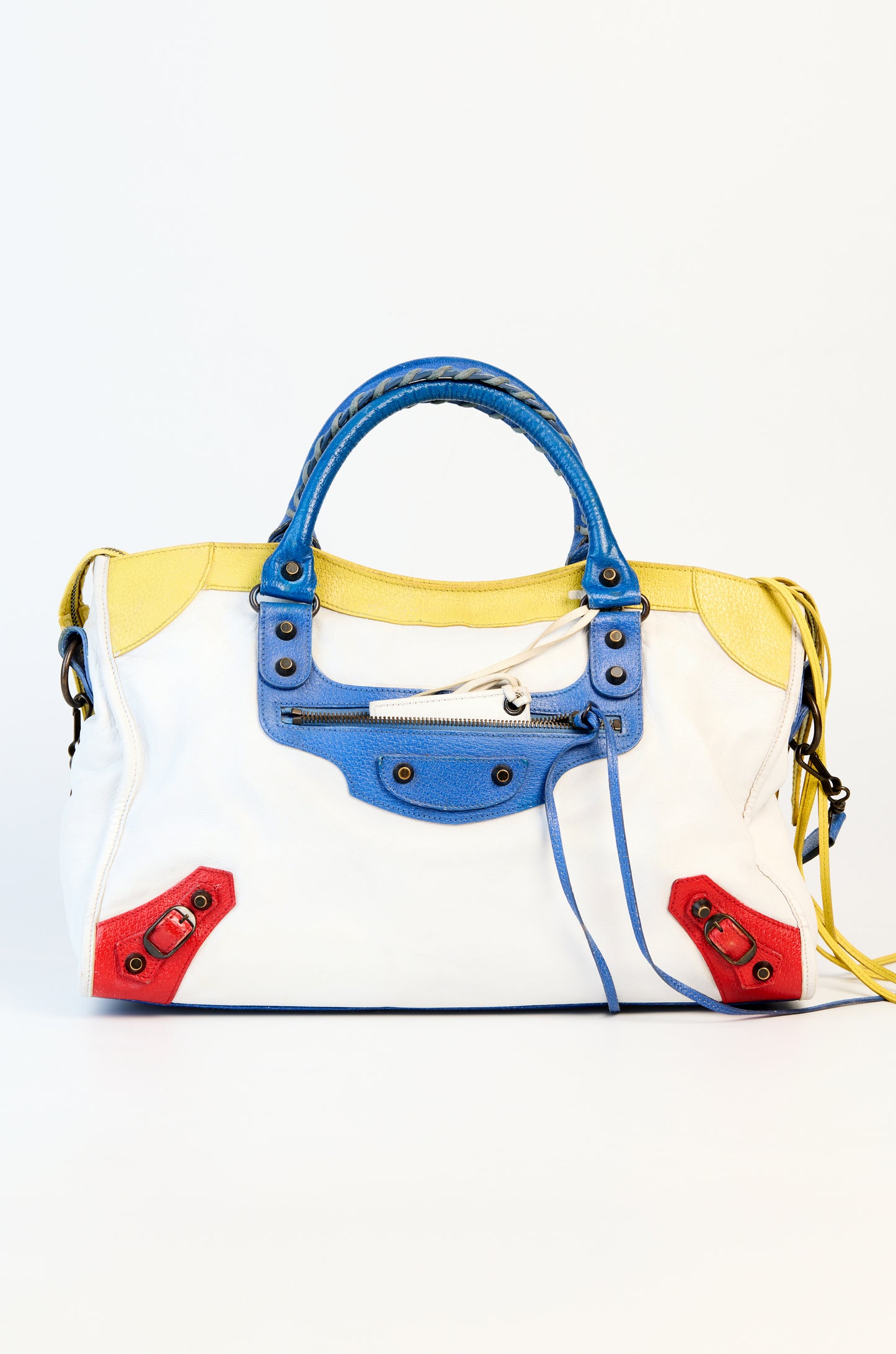 Balenciaga Tri-Color Leather Motorcycle City Medium Bag