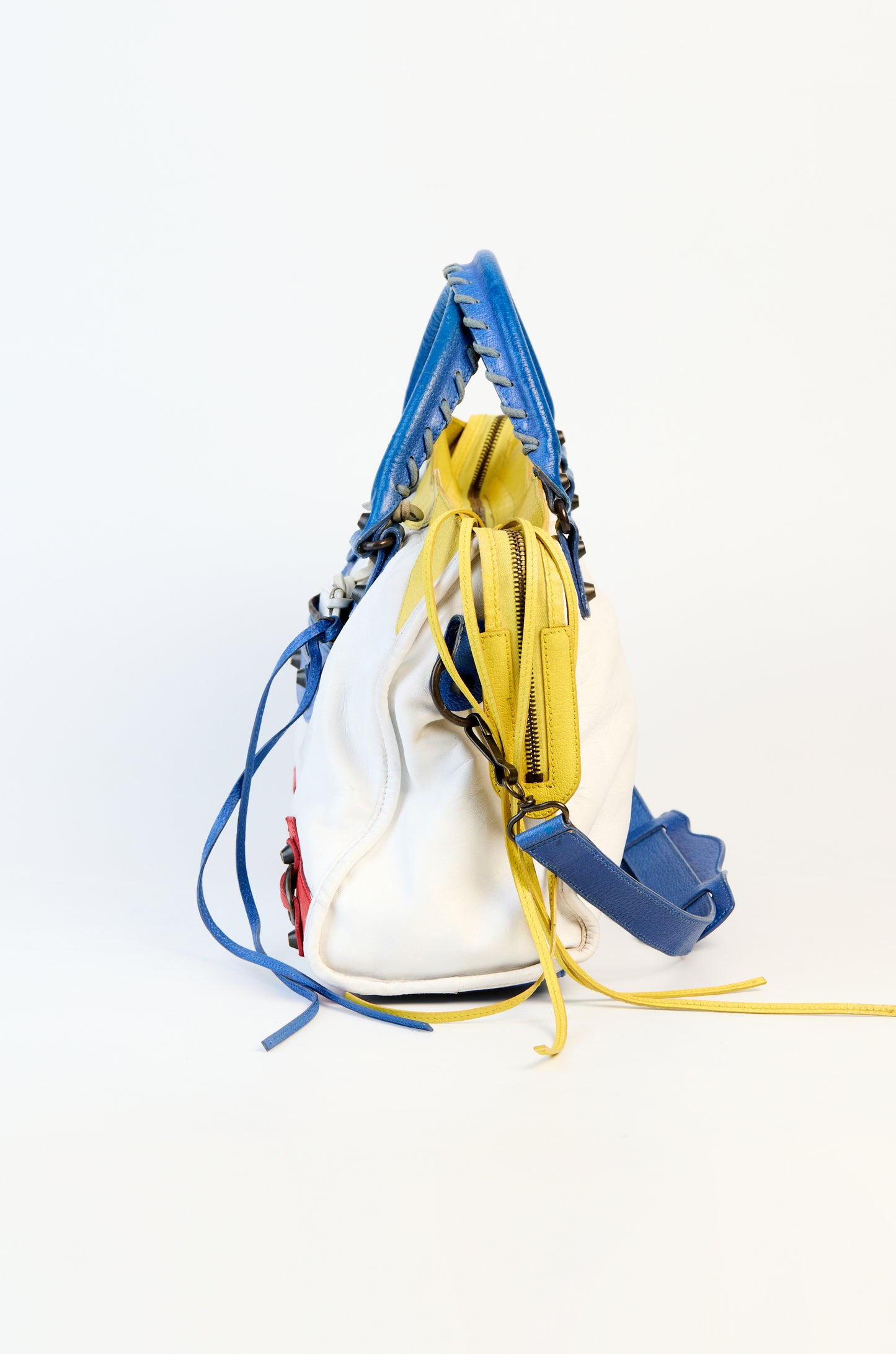 Balenciaga Tri-Color Leather Motorcycle City Medium Bag