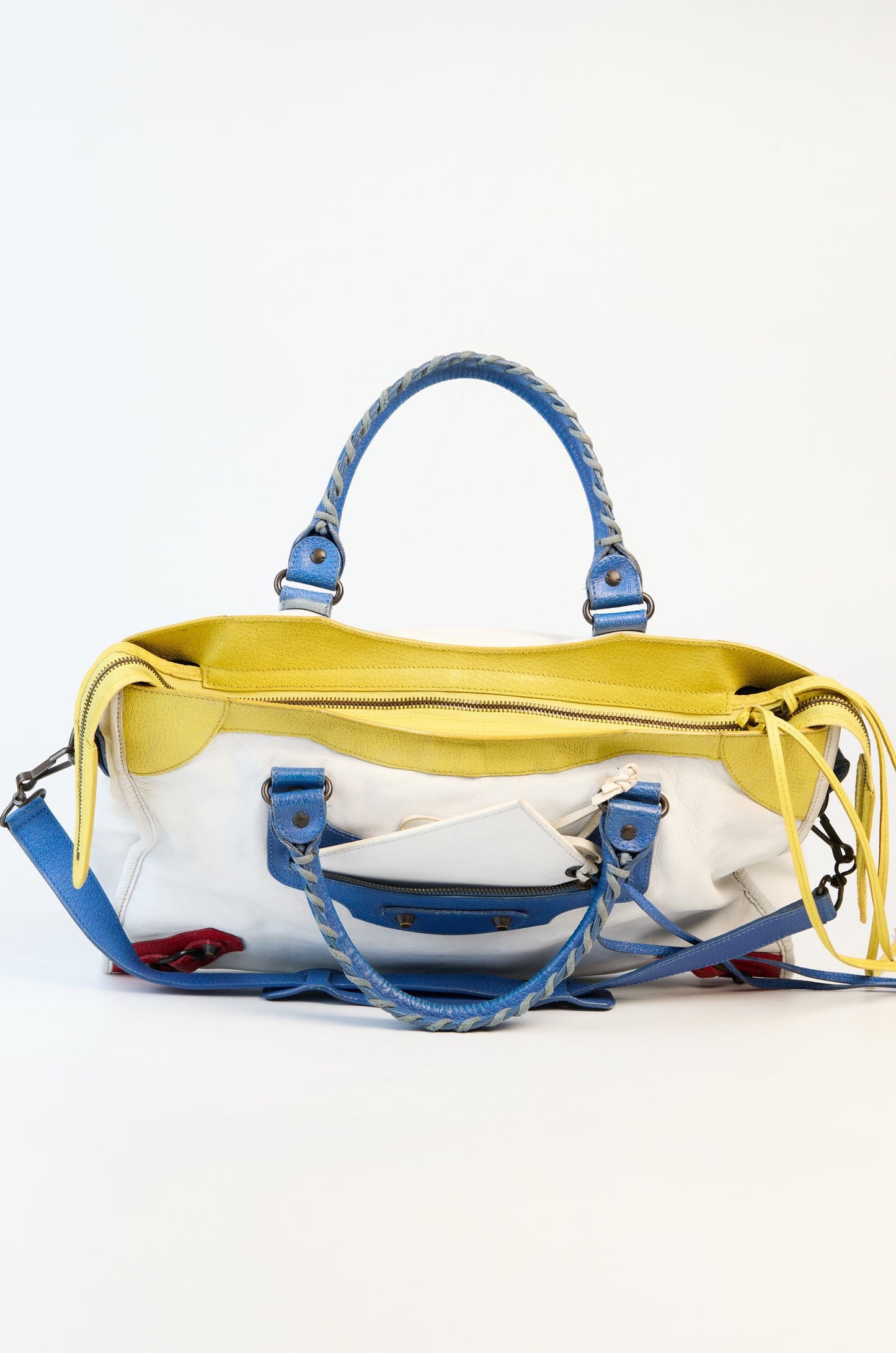Balenciaga Tri-Color Leather Motorcycle City Medium Bag