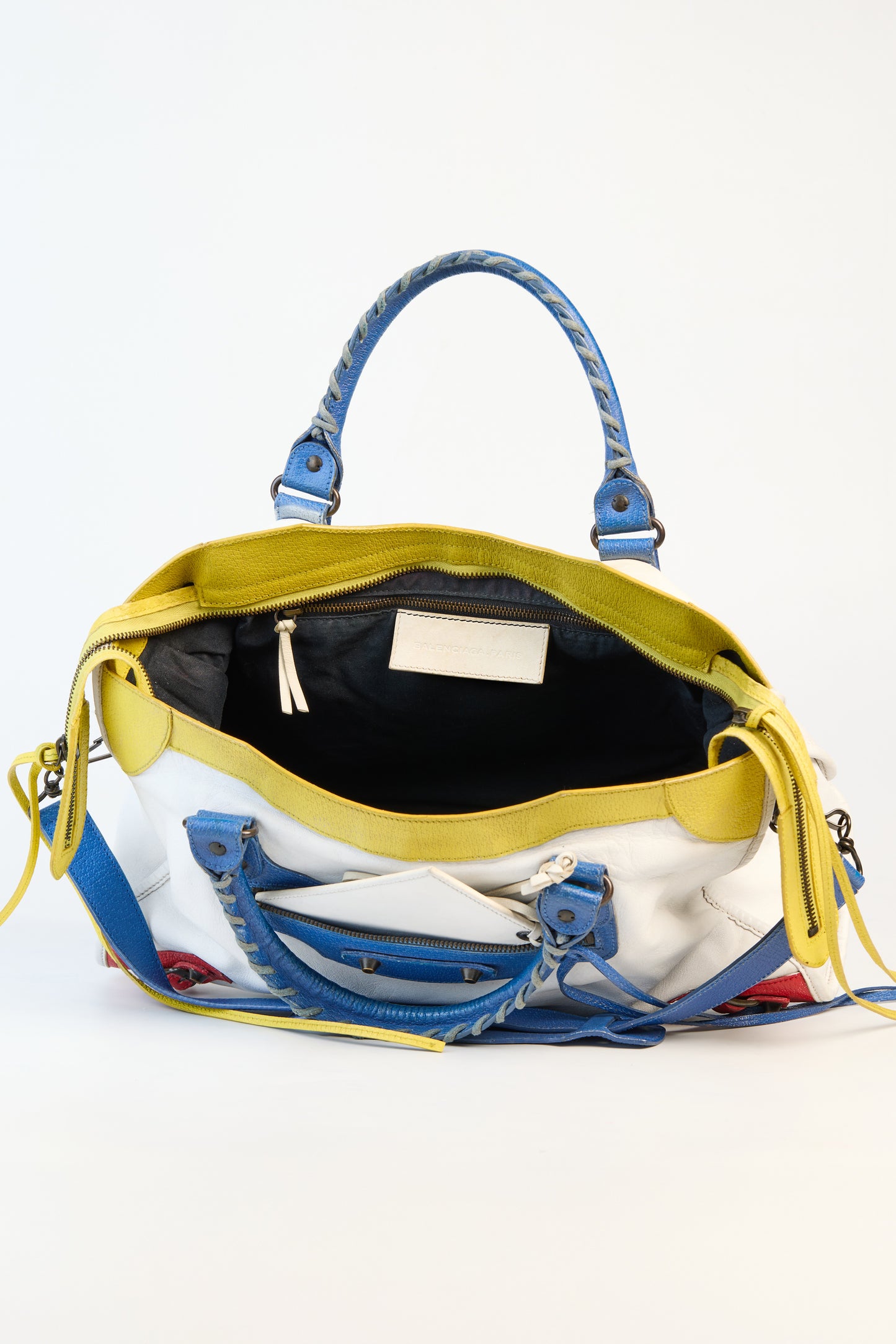 Balenciaga Tri-Color Leather Motorcycle City Medium Bag