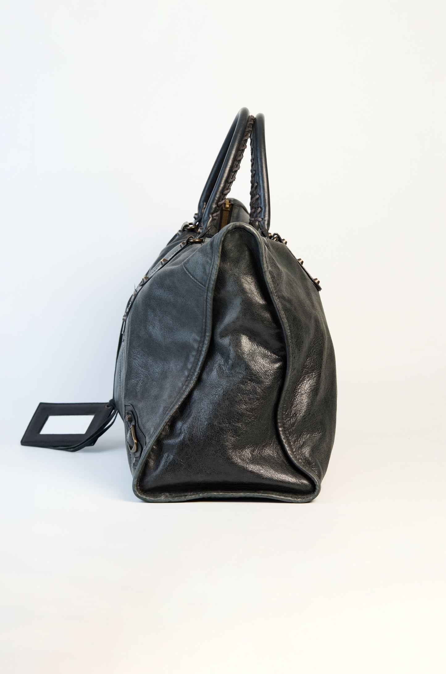 Balenciaga Anthracite Lambskin Leather Weekender Bag