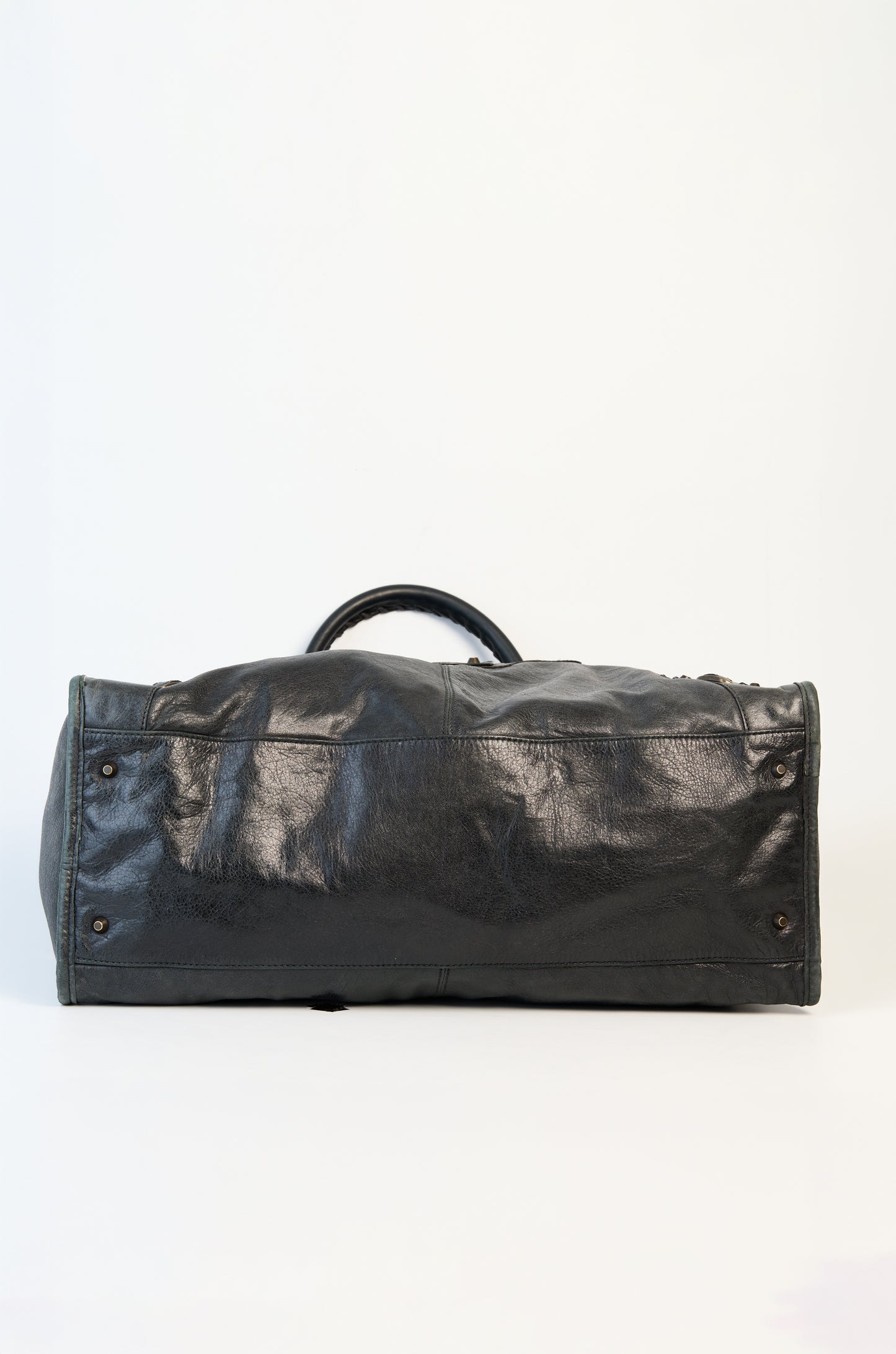 Balenciaga Anthracite Lambskin Leather Weekender Bag